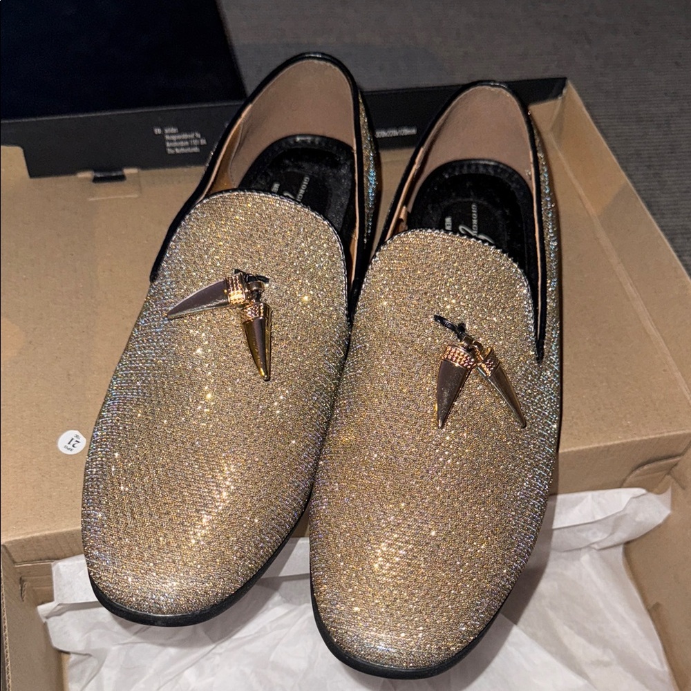 Giorgio Brutini Gold Sparkle Men's Loafers